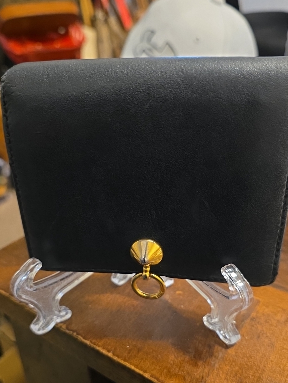 Fendi Black Leather Women's Wallet with Gold Accent